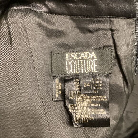 Escada Couture Black Halter Lace  Cocktail Formal Dress Size 2 US - Picture 10 of 16